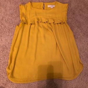 Loft mustard yellow top XS P